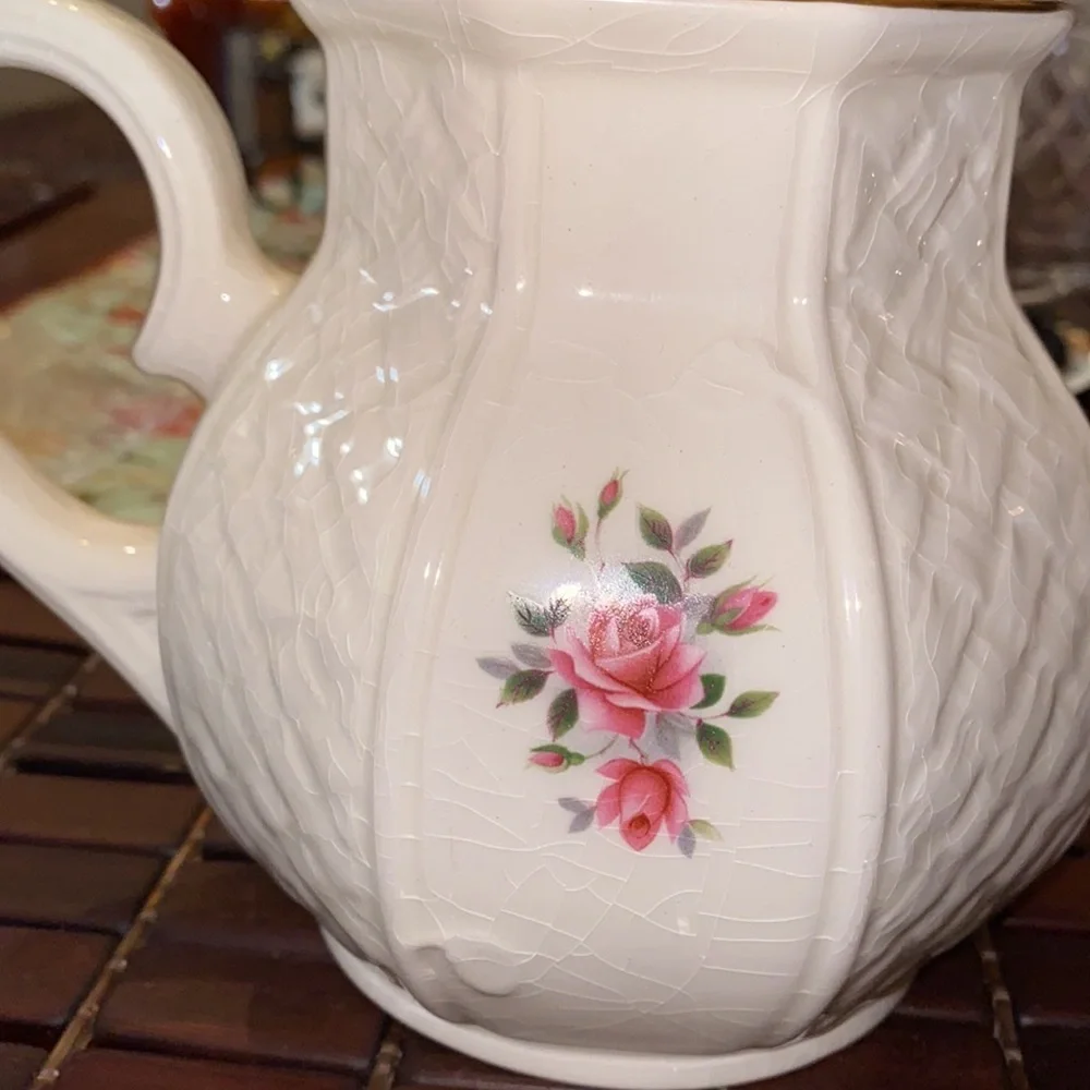 Antique English Teapot Arthur Wood Staffordshireteapot Pink |